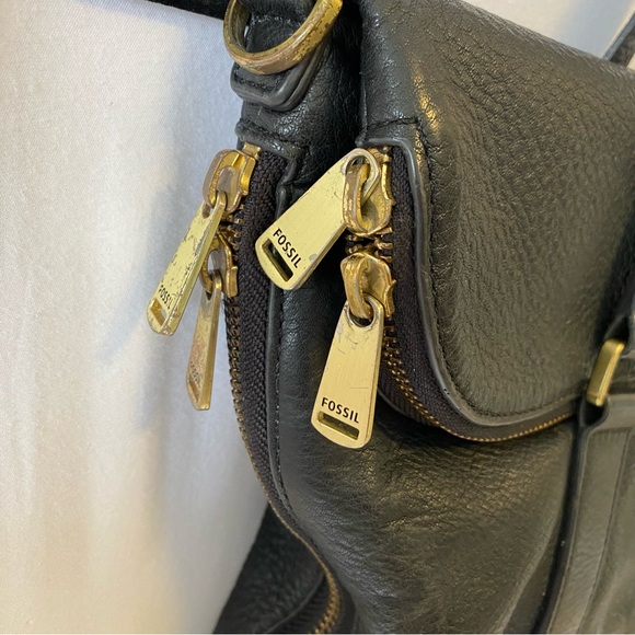 FOSSIL PRESTON FOLDED OVER LEATHER TOTE BLACK - Picture 13 of 13